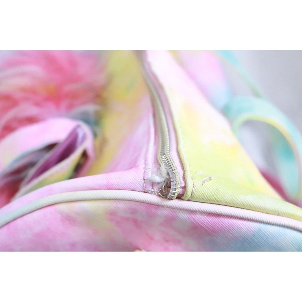 Under One Sky Unicorn Duffel Bag Girls Pastel Tie Dye Rainbow Travel Bag